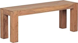 KADIMA DESIGN Stabile Sitzbank aus Massivholz im Landhaus-Stil mit naturbelassenem Flair. Farbe: Beige, Große: 120x35x45