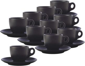 Maxwell & Williams AX0354 CAVIAR BLACK Espressotasse mit Untertasse, Premium-Keramik