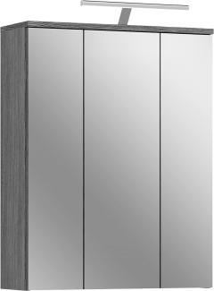 Spiegelschrank Blake - Rauchsilber / Spiegelglas mit Badaufsatzleuchte