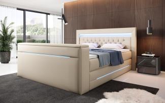 Luxusbetten24 Boxspringbett Merkur, mit TV Lift und RGB-Beleuchtung