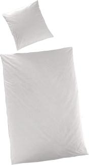 Hahn Haustextilien Luxus-Satin Bettwäsche uni Farbe weiß Größe 135x200 cm