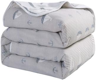 Hayisugal Kuscheldecke Baby 100% Baumwolle Sommerdecke zweiseitig Kinder Tagesdecke Schlafdecke Bettüberwurf Überwurf Decke Baumwolldecke Bunte Decke Kinder Bettdecke, Segeln, 150 x 200cm