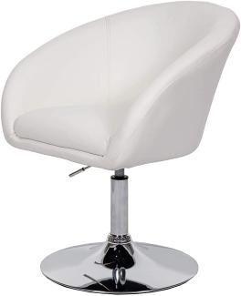 Esszimmerstuhl HWC-F19, Küchenstuhl Stuhl Drehstuhl Loungesessel, drehbar höhenverstellbar ~ Kunstleder weiß