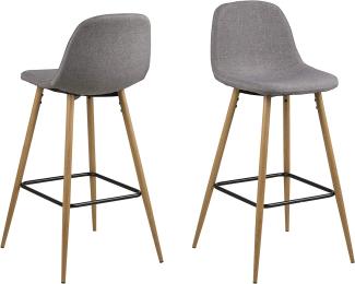 AC Design Furniture Barhocker Linea, B: 46,6 x T:51 x H: 101 cm, Stoff, Grau