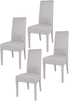 Tommychairs - 4er Set Moderne Stühle Luisa für Küche und Esszimmer, robuste Struktur aus lackiertem Buchenholz Farbe Hellgrau, Gepolstert und mit hellgrauem Kunstleder bezogen