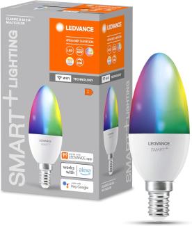 LEDVANCE E14 LED Lampe Wifi, Kerzenform Leuchtmittel mit 4,9 W (470Lumen) ersetzt 40 W Glühbirne, dimmbar, RGBW Lichtfarbe (2700-6500K), kompatibel mit Alexa, google oder App, Lampen im 1er-Pack