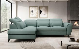 Designer Sofa Nobile mit verstellbarer Rückenlehne Stoff Grün Links
