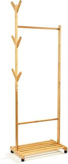 Garderobe Ablage Kleiderständer 57,5 x 173cm asymmetrisch Bambus Natur