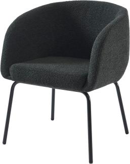 BAÏTA Belem Sessel aus Stoff mit schwarzem Metallgestell, Bouclette, anthrazit, Dimensions : 58,5 x 60 x 80 cm