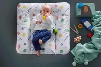 Bonky Wickelauflage weiche Wickelunterlage Baby Wickeltischauflage Abwaschbar - Mono 2A - 70 x 85 cm