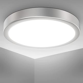 LED Deckenleuchte rund Deckenlampe Flur Küchenlampe 18W Wohnzimmer 28cm Silber