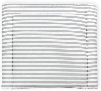 KraftKids Wickelauflage in dicke Streifen grau, Wickelunterlage 75x70 cm (BxT), Wickelkissen