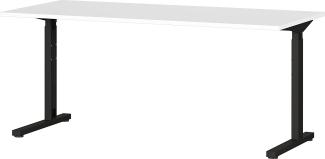 Amazon-Marke, Alkove Höhenverstellbarer Schreibtisch, 80 x 160 x 70 - 80 cm, Eiche Weiß, Schwarz