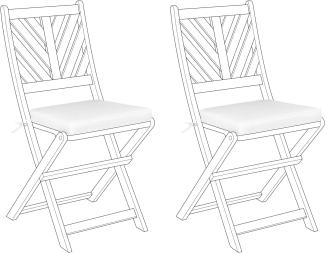 Sitzkissen für Stuhl TERNI 2er Set cremeweiß 37 x 34 x 5 cm