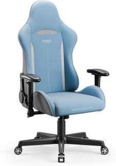 Diablo X-ST4RTER Gaming Stuhl Chair Bürostuhl Schreibtischstuhl Ergonomisch Stoffbezug 2D Armlehnen Kippmechanismus (Hellblau)