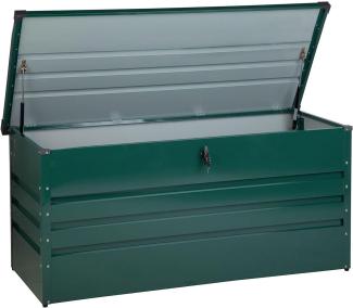 Auflagenbox Stahl dunkelgrün 132 x 62 cm CEBROSA
