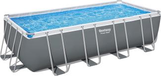 Power Steel™ Frame Pool Komplett-Set mit Sandfilteranlage 549 x 274 x 132 cm, grau, eckig