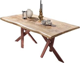 TABLES&CO Tisch 200x100 Mangoholz Natur Metall Braun