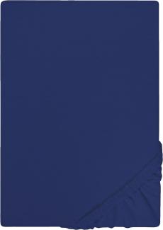 Castell Jersey-Stretch Spannbettlaken 90x200 cm - 100x200 cm Marineblau