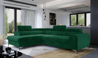 Designer Sofa Tirenni mit Schlaf- und Klappfunktion Grün Links