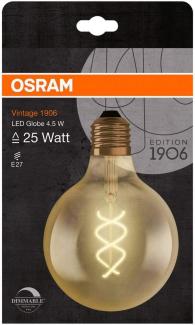 Osram LED-Lampe Vintage 1906 Globe125 Spiral Filament 4W/820 (28W) Gold Dimmable E27
