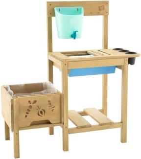 TP Toys Holz Pflanztisch Grow Up | Kinder Hochbeet & Matschküche | Natur | 88x83x34 cm