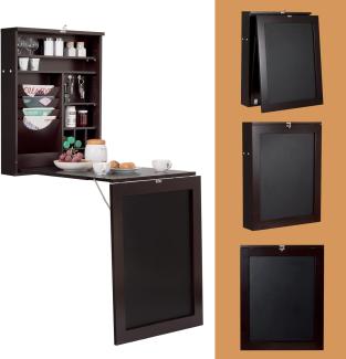 COSTWAY Wandtisch klappbar, Wandklapptisch mit Tafel, multifunktional Bartisch Esstisch Klappschreibtisch Küchentisch für Zuhause und Büro