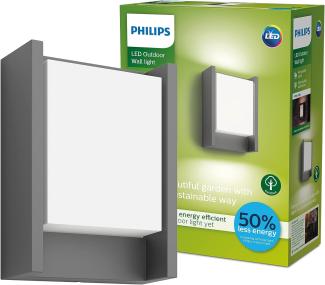 Philips Außenleuchten Wandbeleuchtung für den Außenbereich Grau Aluminium IP44 Fassade II