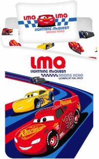 \"Disney Pixar Cars Baby Kinder WendebettwÃ¤sche \"\"Racing Hero\"\" Lightning McQueen Cruz Ramirez Bettdecke 100 x 135 + Kopfkissen 40 x 60 cm mit ReiÃŸverschluss 100% Baumwolle\"