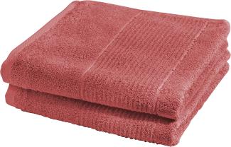 Fleuresse Frottier Handtuch 2-er Set Größe 50x100 cm, Farbe 14 flamingo red