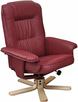 Relaxsessel Fernsehsessel Sessel ohne Hocker M56 Kunstleder ~ bordeaux
