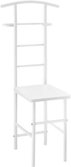 Herrendiener Stuhl Anaheim 107x45x45 cm mit Kleiderbügel + Hosenhalter Ablage Metallgestell Weiß en. casa