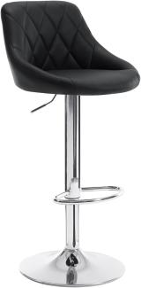 WOLTU BH23sz-1 1er Barhocker Barstuhl, leichte reinige Kunstleder, Gute gepolsterte Sitzfläche , Höhenverstellbar, 360° Drehbar, Farbwahl, in Schwarz