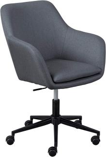 Dreh- und höhenverstellbarer Sessel mit Rädern, Metallgestell und Polsterung mit grauer verstärkter Sitzfläche, cm 61,50x63x83,5-91