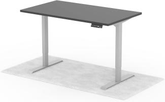 elektrisch höhenverstellbarer Schreibtisch DESK 140 x 80 cm - Gestell Grau, Platte Anthrazit