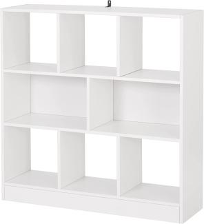 Bücherregal Bücherschrank mit 8 Fächern Modell Kuep weiß