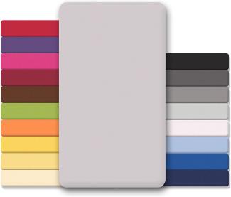 CelinaTex Jersey Topper Spannbettlaken Lucina Doppelpack 90x200-100x200cm Silber grau 100% Baumwolle gekämmt bis 12cm Matratzenhöhe Oeko-TEX