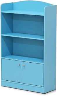 Furinno Magazin/Bücherregal mit Spielzeugschrank für Kinder, Hellblau, 24 x 24 x 97. 99 cm