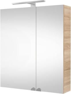 Spiegelschrank Badezimmer mit LED Beleuchtung 60 cm (Sonoma Eiche)