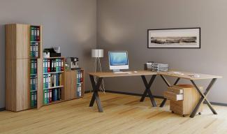 VCM Eck-Schreibtisch Lona 190x190x50 X-Füße Sonoma-Eiche