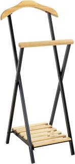HAKU Möbel Herrendiener, Massivholz, natur, schwarz, B 45 x T 45 x H 110 cm