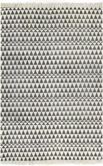 vidaXL Kelim-Teppich Baumwolle 120x180 cm mit Muster Schwarz/Weiß [246549]