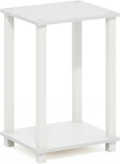 Furinno Simplistic Klein Beistelltisch, Holzwerkstoff, Weiß/Weiß, 1-Pack