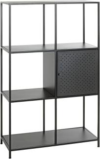 HAKU Möbel Regal, Metall, schwarz, B 80 x T 37 x H 134 cm