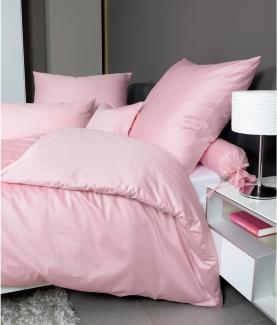 Janine Mako Satin Bettwäsche 2 teilig Bettbezug 155 x 200 cm Kopfkissenbezug 80 x 80 cm Colors 31001-11 rosa