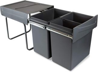 emuca Abfallsorter 2x 20 Liter Abfallvolumen mit Handauszug / Müllbehälter
