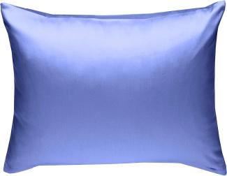 Bettwaesche-mit-Stil Mako-Satin / Baumwollsatin Bettwäsche uni / einfarbig hellblau Kissenbezug 70x90 cm