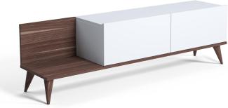 Amazon-Marke TV-Ständer Movian Soho, Lowboard-Schrank, Mittel, Weiß-Walnuss, 152 x 35 x 43 cm