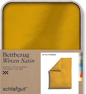 Schlafgut Woven Satin Bettwäsche | Bettbezug einzeln 135x200 - 140x200 cm | yellow-deep