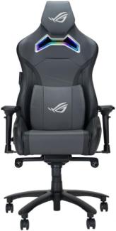 ASUS ROG Chariot X Gaming-Stuhl (Aura RGB Beleuchtung, 4D-Armlehnen, Memory-Foam, Premium-PU-Leder, One-Touch-Controller) grau